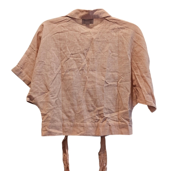 Myra Bag womans vegetable Dye 100%cotton Dusty Rose button down tie sz L NWT - Picture 2 of 8